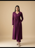 Purple Rayon Kurta Set with Pant Pocket